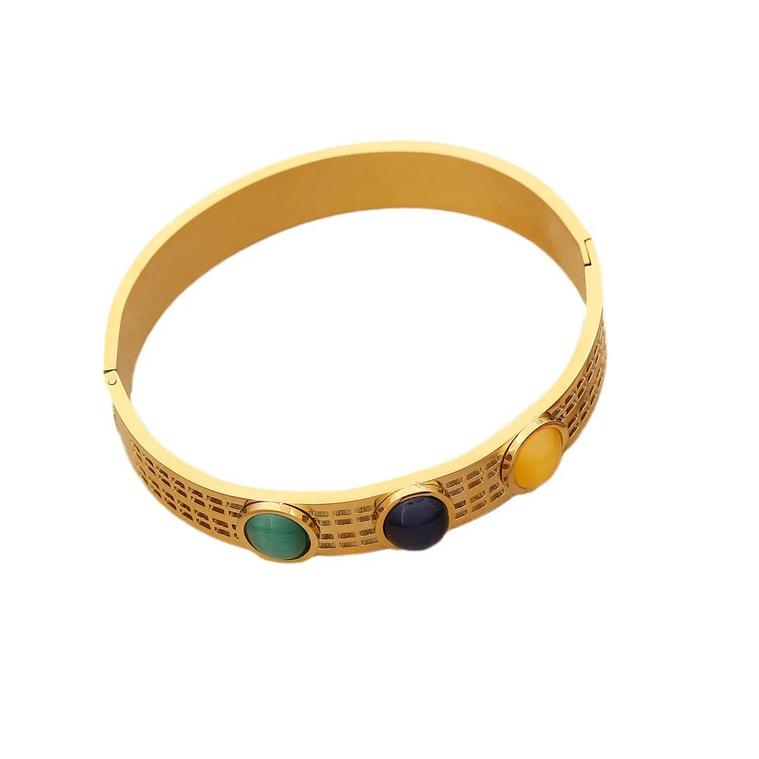 Retro Vintage Stainless Steel Electroplating Bangles