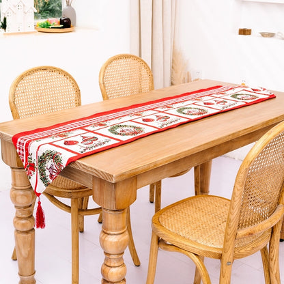 New Christmas Decoration Knitted Cloth Table Runner Creative Christmas Table Decoration