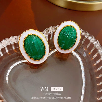 2 Pieces Mid-century Modern Round Geometric Copper Electroplating Earrings
