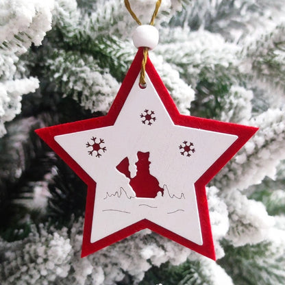 Cross-border Christmas Decorations Christmas Tree Pendant Snowflake Hanging Ball Pine Cone Gift Bag Christmas Old Man Small Drum Butterfly