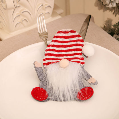 Gnome Cutlery Set Faceless Old Man Cutlery Bag Rudolph Tableware Set Christmas Decoration Supplies