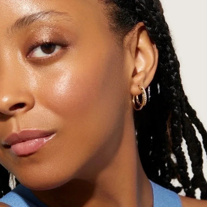 1 Pair Fashion Geometric Gold Plated 304 Stainless Steel Artificial Diamond Earrings