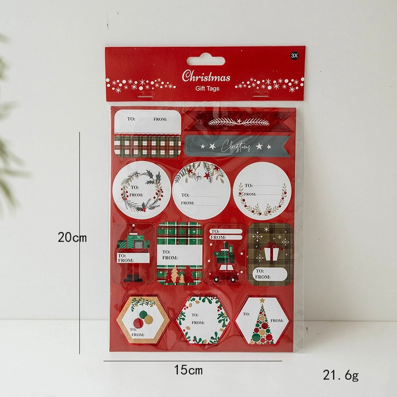 Christmas Cartoon Style Cute Christmas Tree Wreath PVC Self-adhesive Holiday Daily Gift Stickers Gift Wrapping Supplies