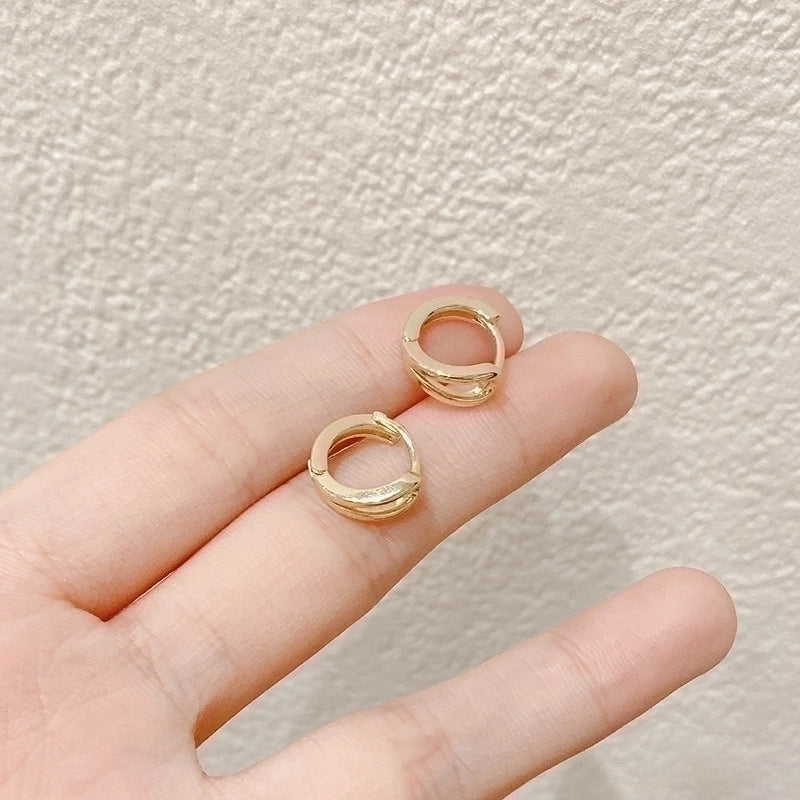 2 Pieces Retro Flower Copper Inlay Zircon Drop Earrings Ear Studs 1 Pair