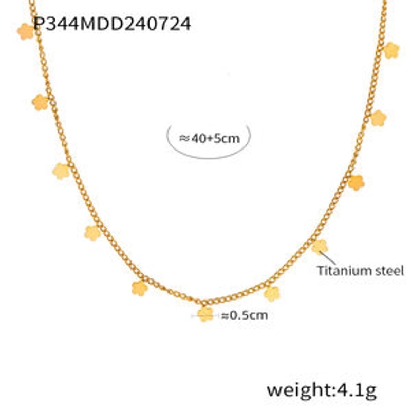 Elegant Luxurious Infinity 304 Stainless Steel Zircon 18K Gold Plated Plating Inlay Bracelets Necklace