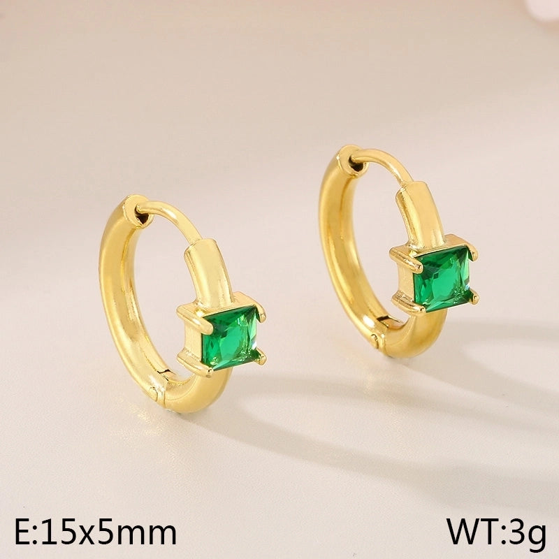 1 Pair Minimalist Commute Geometric 304 Stainless Steel 18K Gold Plated Earrings