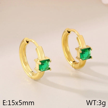 1 Pair Minimalist Commute Geometric 304 Stainless Steel 18K Gold Plated Earrings