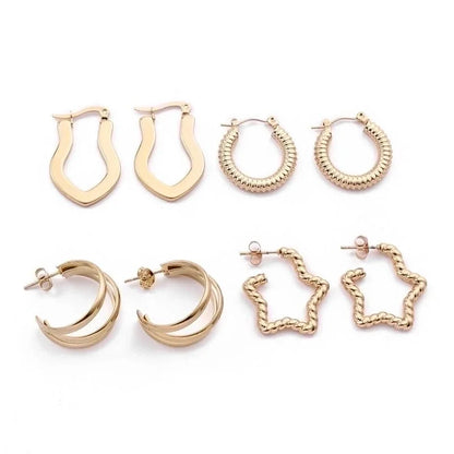 1 Pair Elegant Sweet Commute Heart Shape Plating Stainless Steel 18K Gold Plated Earrings