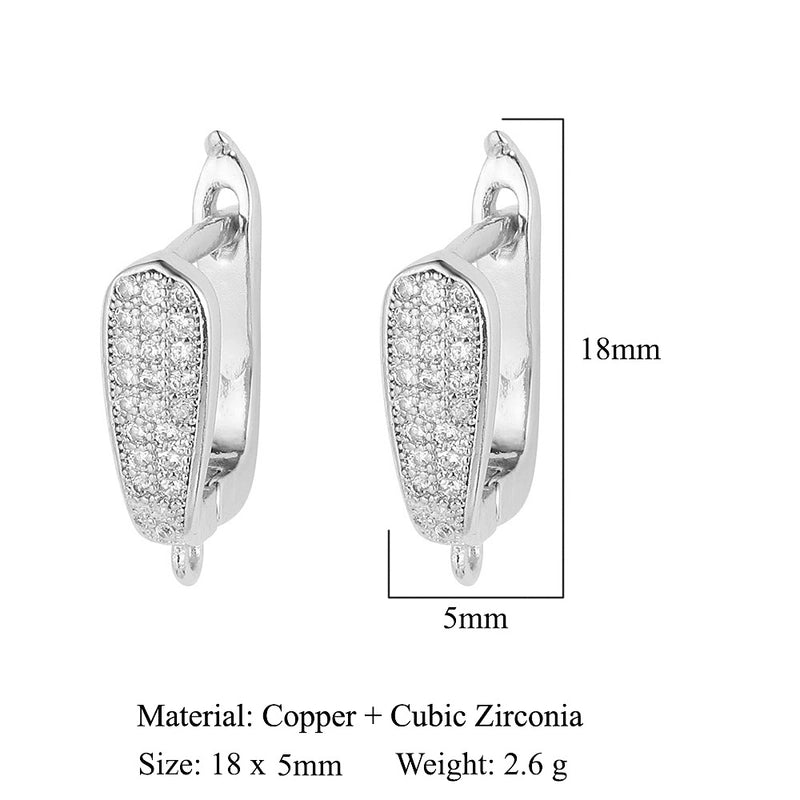 1 Pair Minimalist Solid Color Inlay Copper Zircon Earrings