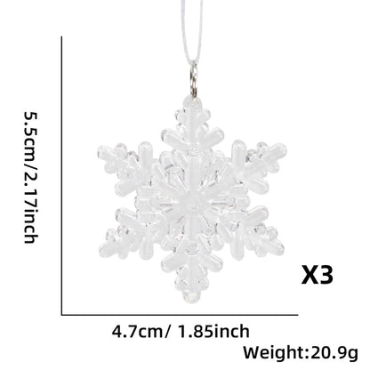 Christmas Shiny IG Style Snowflake Plastic Party Festival Hanging Ornaments Decorations Hanging Ornaments