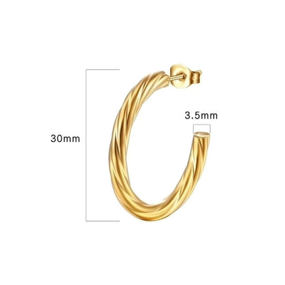 1 Pair Fashion Geometric Plating 201 Stainless Steel 18K Gold Plated Ear Studs