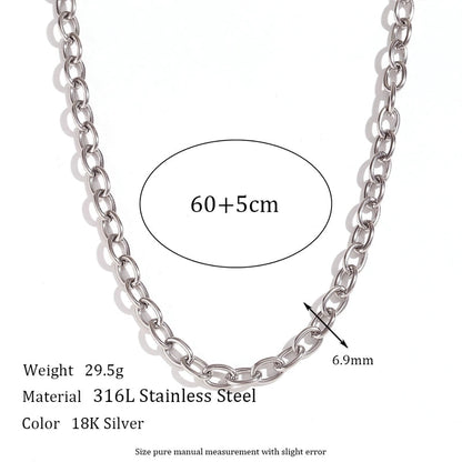 Basic Minimalist Classic Style Solid Color 304 Stainless Steel 18K Gold Plated Plating Necklace
