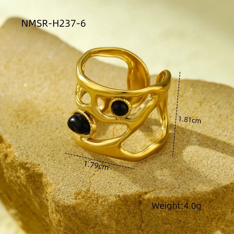 Lady Geometric 304 Stainless Steel Plating Open Rings