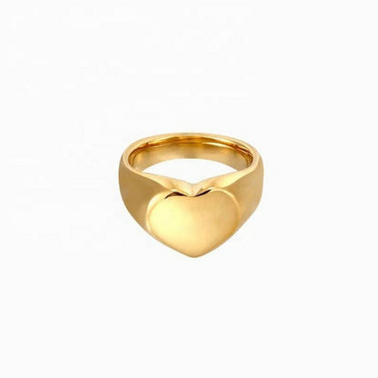 Women IG Style Circle Geometric Stainless Steel 18K Gold Plated Rings