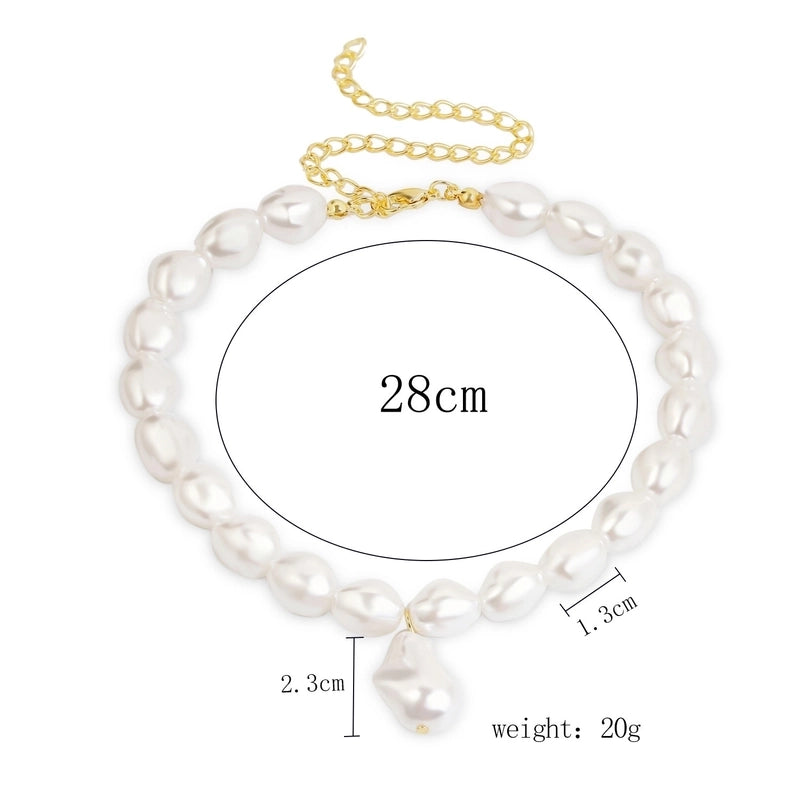 2 Pieces Elegant Lady Modern Style Letter Water Droplets Butterfly Artificial Pearl Alloy Copper Pendant Necklace