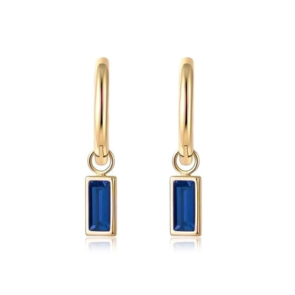 Minimalist Geometric Gold Plated 304 Stainless Steel Titanium Steel Glass 18K Gold Plated Earrings