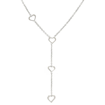 Minimalist Heart Shape Titanium Steel Polishing Necklace