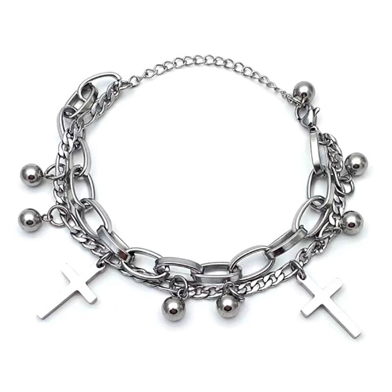 Stainless Steel Fashion Polishing Plating Cross Oval Heart Shape Bracelets