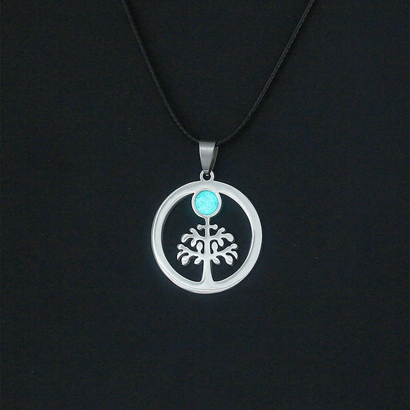 Jewelry Basic Modern Style Classic Style Moon Life Tree Butterfly 304 Stainless Steel Rope Pendant Necklace