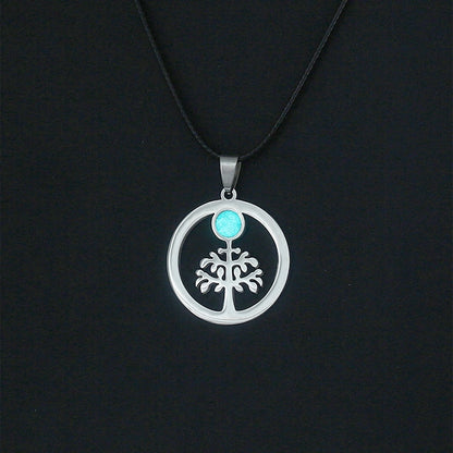 Jewelry Basic Modern Style Classic Style Moon Life Tree Butterfly 304 Stainless Steel Rope Pendant Necklace