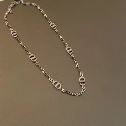 304 Stainless Steel Casual Hip-Hop Patchwork Plating Pig Nose Necklace