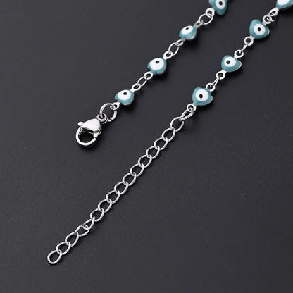 Ethnic Style Classic Style Artistic Devil's Eye Heart Shape Simple 304 Stainless Steel Bracelets In Bulk