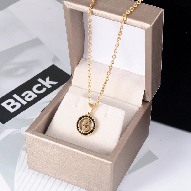 Fashion Heart Shape Stainless Steel Titanium Steel Plating Inlay Zircon Pendant Necklace 1 Piece