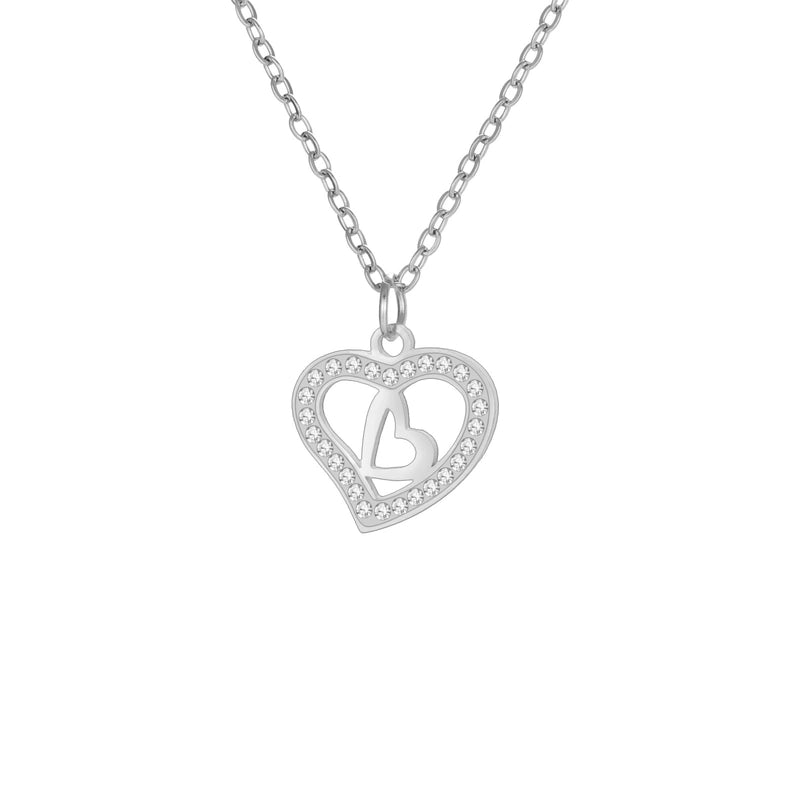 Elegant Heart Shape 304 Stainless Steel Plating Pendant Necklace