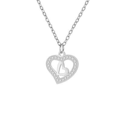 Elegant Heart Shape 304 Stainless Steel Plating Pendant Necklace