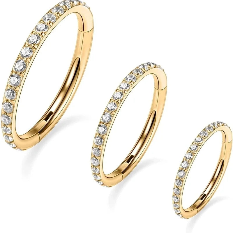 1 Piece Nose Rings & Studs Minimalist Classic Style Commute Round 316L Stainless Steel Plating Inlay Zircon Nose Ring