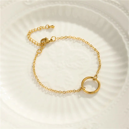 Women Minimalist Round Geometric Stainless Steel Electroplating Bracelets