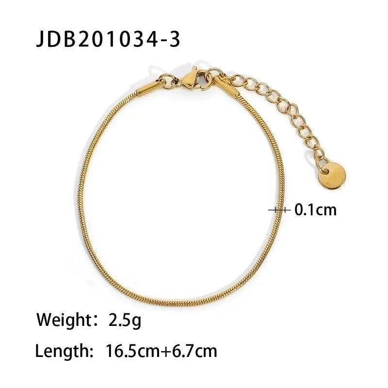 Minimalist Geometric Titanium Steel Cable Chain Bracelets In Bulk