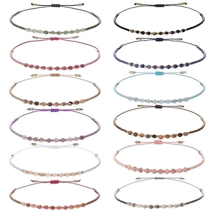 3 Pieces Minimalist Round Bead, Stone Beaded Bracelets