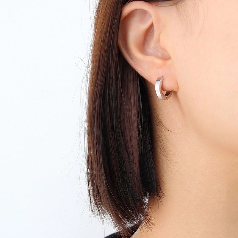 Geometric 304 Stainless Steel No Inlaid 18K Gold Plated Earrings Ear Studs