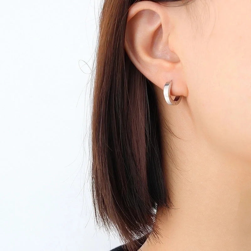 Geometric 304 Stainless Steel No Inlaid 18K Gold Plated Earrings Ear Studs