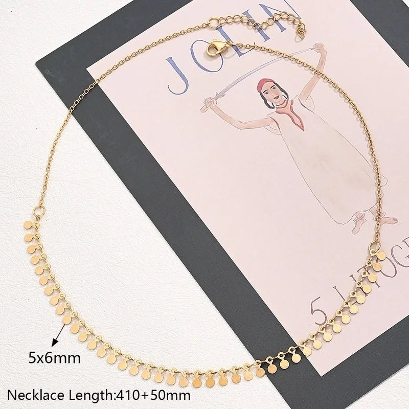 Casual Modern Style Minimalist Round Oval Simple 304 Stainless Steel 18K Gold Plated Handmade Polishing Plating Jewelry Set