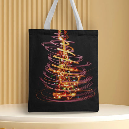 Christmas Unisex Polyester Christmas House Christmas Tree Santa Claus Cute Square Open Handbag