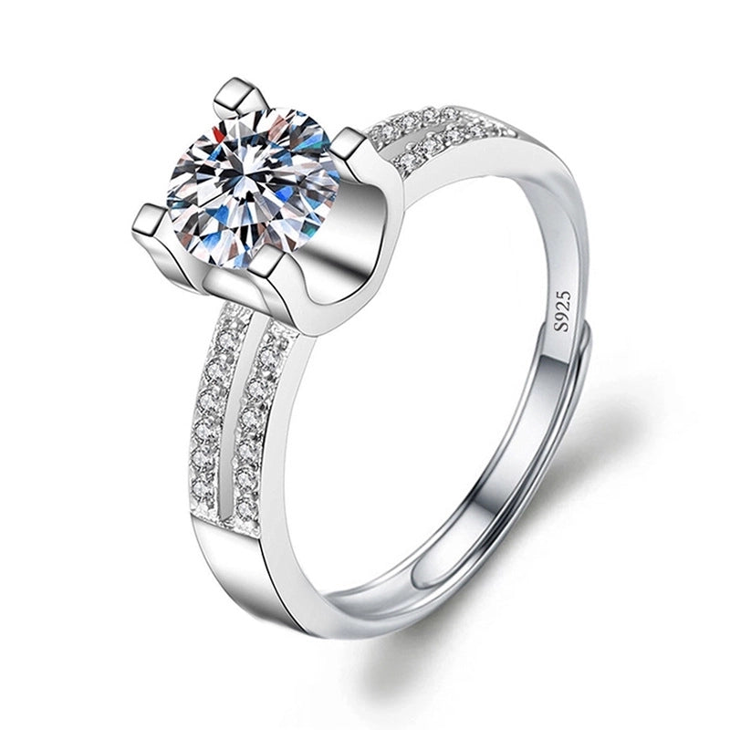 Copper Minimalist Classic Style Inlay Solid Color Zircon Rings