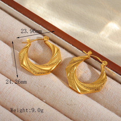 1 Pair Basic Minimalist Irregular Geometric Plating 304 Stainless Steel 18K Gold Plated Earrings