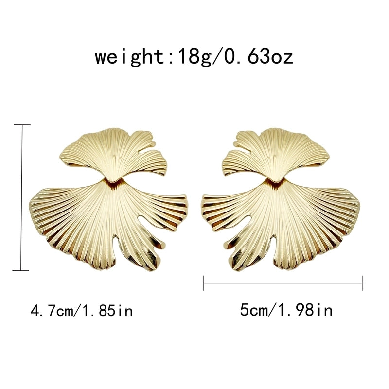 1 Pair Minimalist Classic Style Leaves Plant Ginkgo Leaf Plating 304 Stainless Steel 14K Gold Plated Drop Earrings