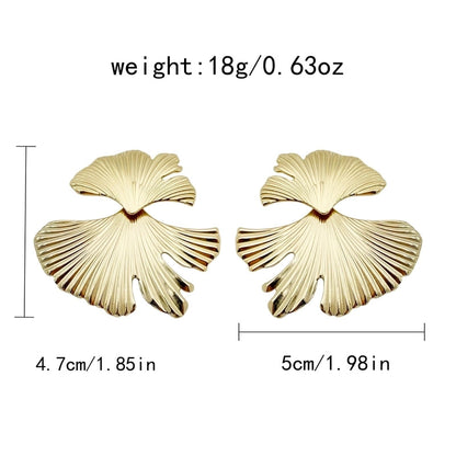 1 Pair Minimalist Classic Style Leaves Plant Ginkgo Leaf Plating 304 Stainless Steel 14K Gold Plated Drop Earrings