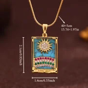 Vintage Style Minimalist Sun Moon Titanium Steel Copper Plating Pendant Necklace