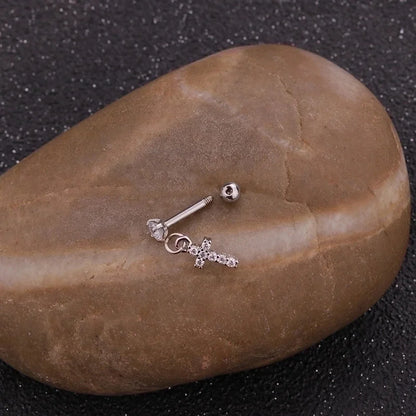 Ear Cartilage Rings & Studs Minimalist Flower 316L Stainless Steel Copper