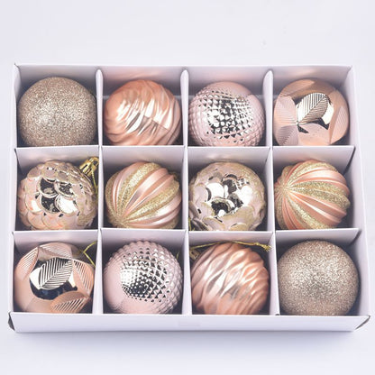 Hot-selling Christmas Supplies Gift Decoration Colorful Balls 6cm 12-pack Boxed Painted Irregular Christmas Balls