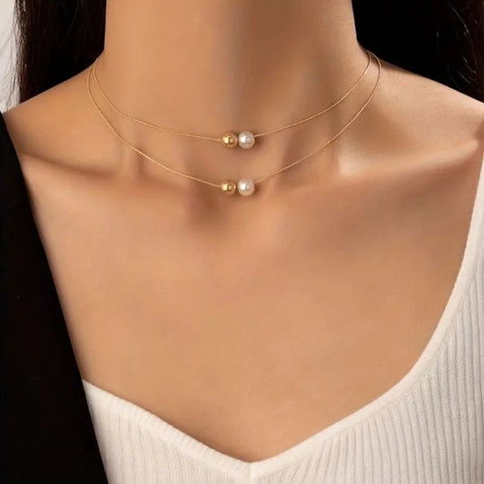 Sweet Minimalist Solid Color 304 Stainless Steel 18K Gold Plated Plating Pendant Necklace