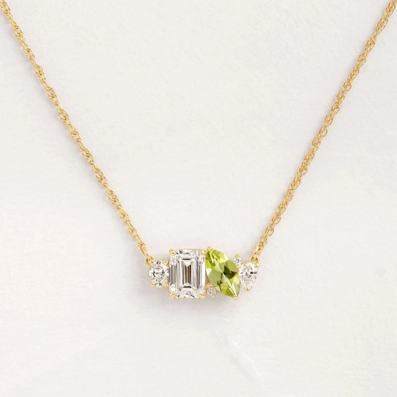 Casual Minimalist Commute Square Oval Horse Eye 304 Stainless Steel Zircon 16K Gold Plated Inlay Pendant Necklace