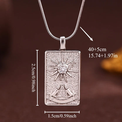 Vintage Style Minimalist Sun Moon Titanium Steel Copper Plating Pendant Necklace