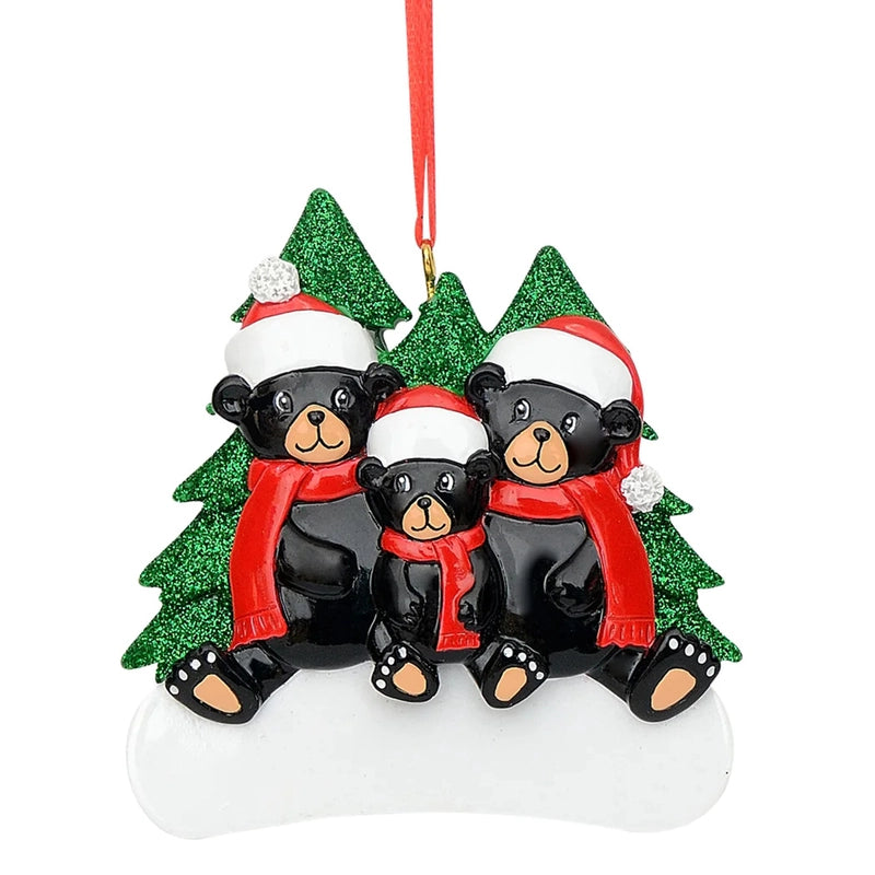 Christmas Cartoon Style Bear Snowman Resin Indoor Party Festival Hanging Ornaments