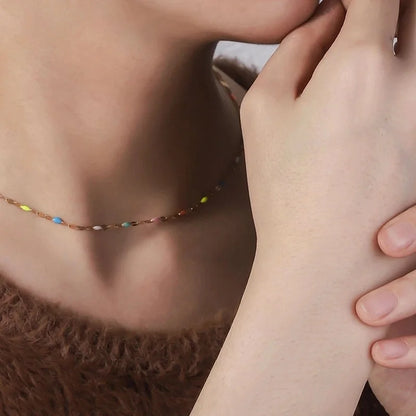 2 Pieces Pastoral Minimalist Geometric 304 Stainless Steel Enamel Bracelets Anklet