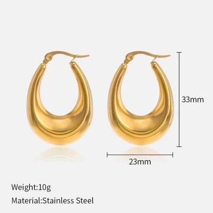 1 Pair IG Style Minimalist Solid Color Plating 304 Stainless Steel Stainless Steel Earrings